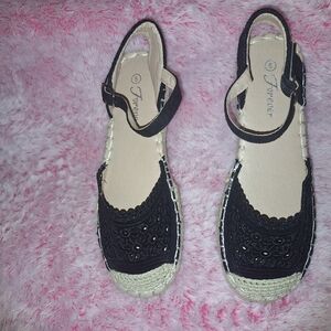 Black Crochet Espadrilles